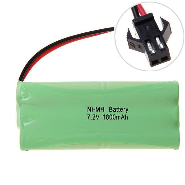 Eco-Friendly 7.2V AA 1800mAh Ni-MH SM Plug Rechargeable Battery Pack for Toy Cars Gadget Battery