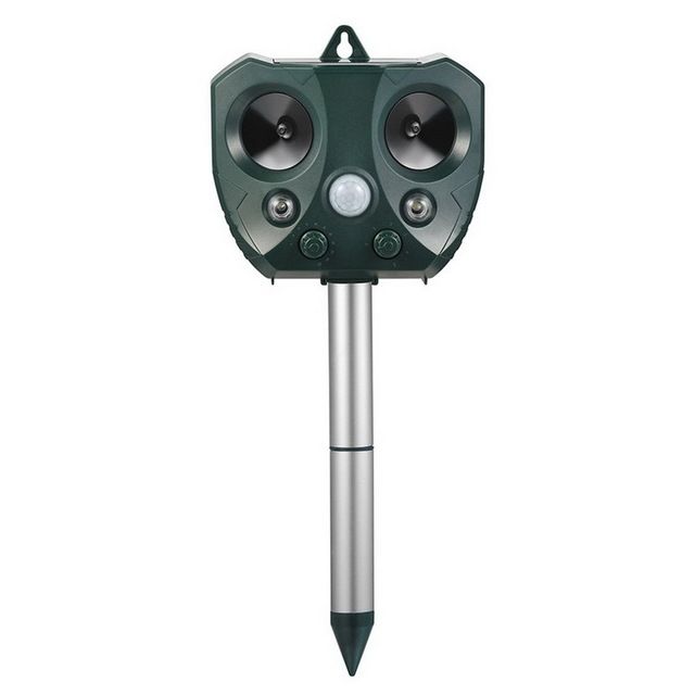 Eco-Friendly Ultrasonic Animal Repeller Solar Power Deer Cat Dog Deterrent Outdoor Pest Control Safe Gardening