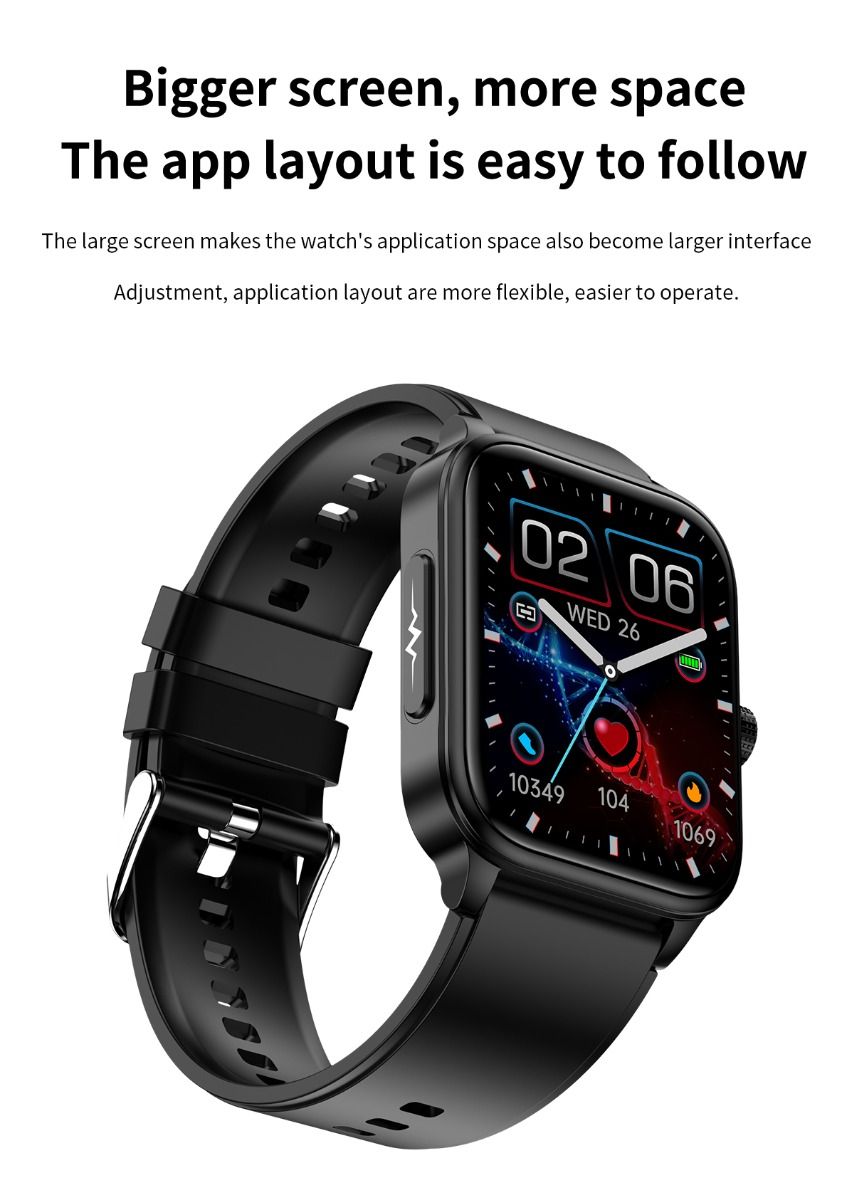 ET540 Blood glucose ECG Body temperature Blood pressure Blood oxygen Heart rate Bluetooth call Smartwatch Fitness Tracker