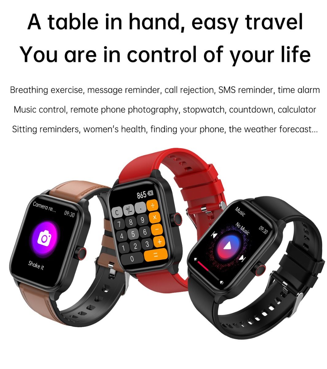 ET540 Blood glucose ECG Body temperature Blood pressure Blood oxygen Heart rate Bluetooth call Smartwatch Fitness Tracker