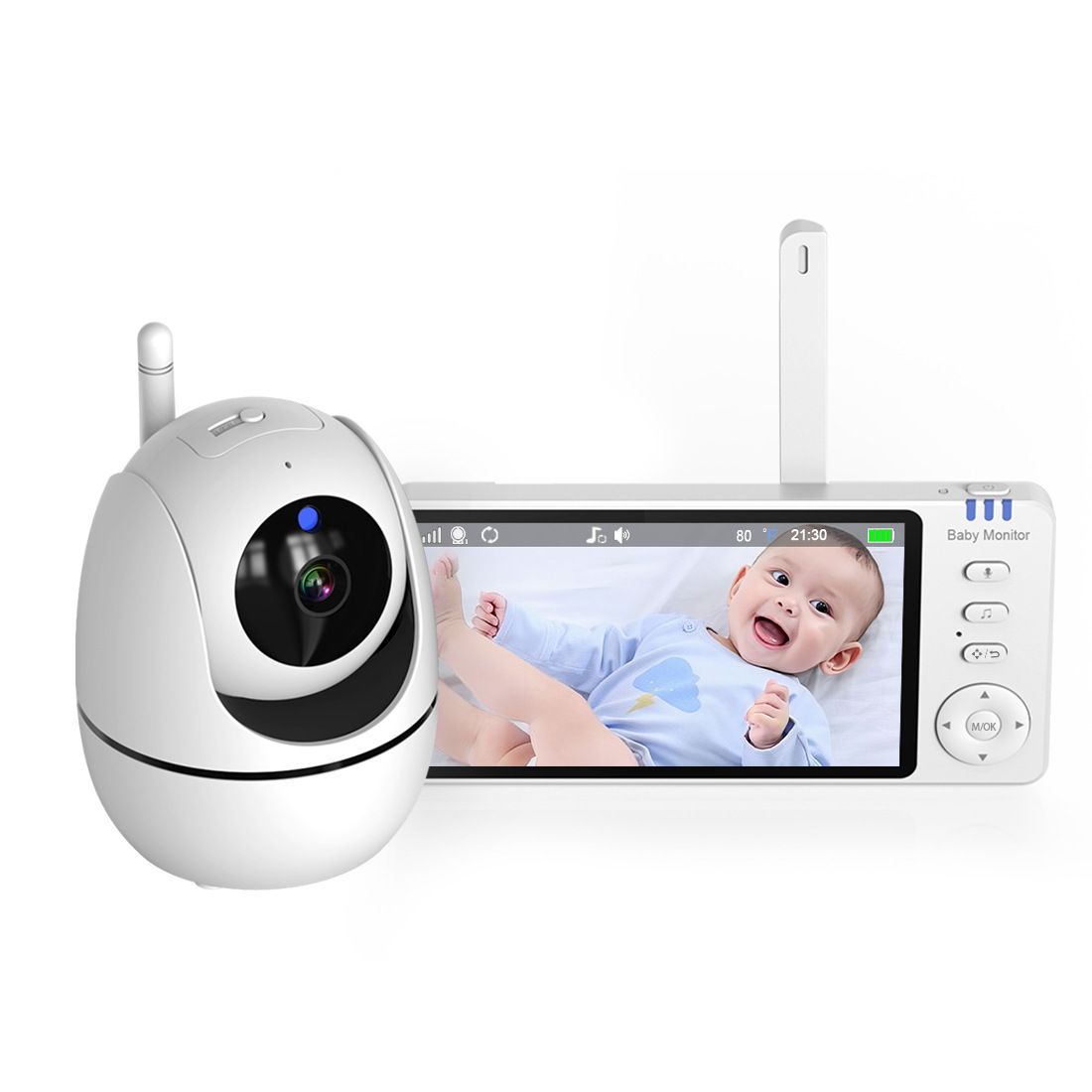 ABM501 Video Baby Monitor 2.4G Wireless 5.0 Inches LCD Night Vision Two Way Audio for Family Safety