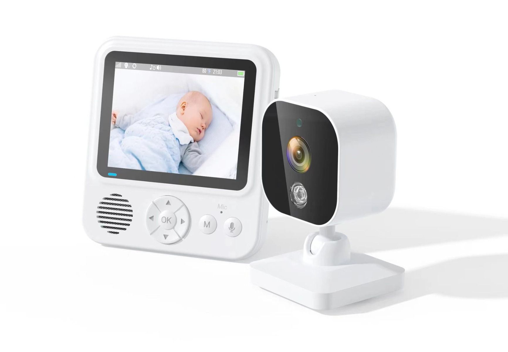 Experience Peace of Mind with AMB900 2.8 Inch Video Baby Monitor 720P HD Night Vision and Two Way Intercom