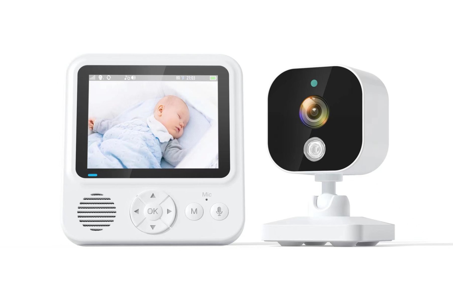 Experience Peace of Mind with AMB900 2.8 Inch Video Baby Monitor 720P HD Night Vision and Two Way Intercom