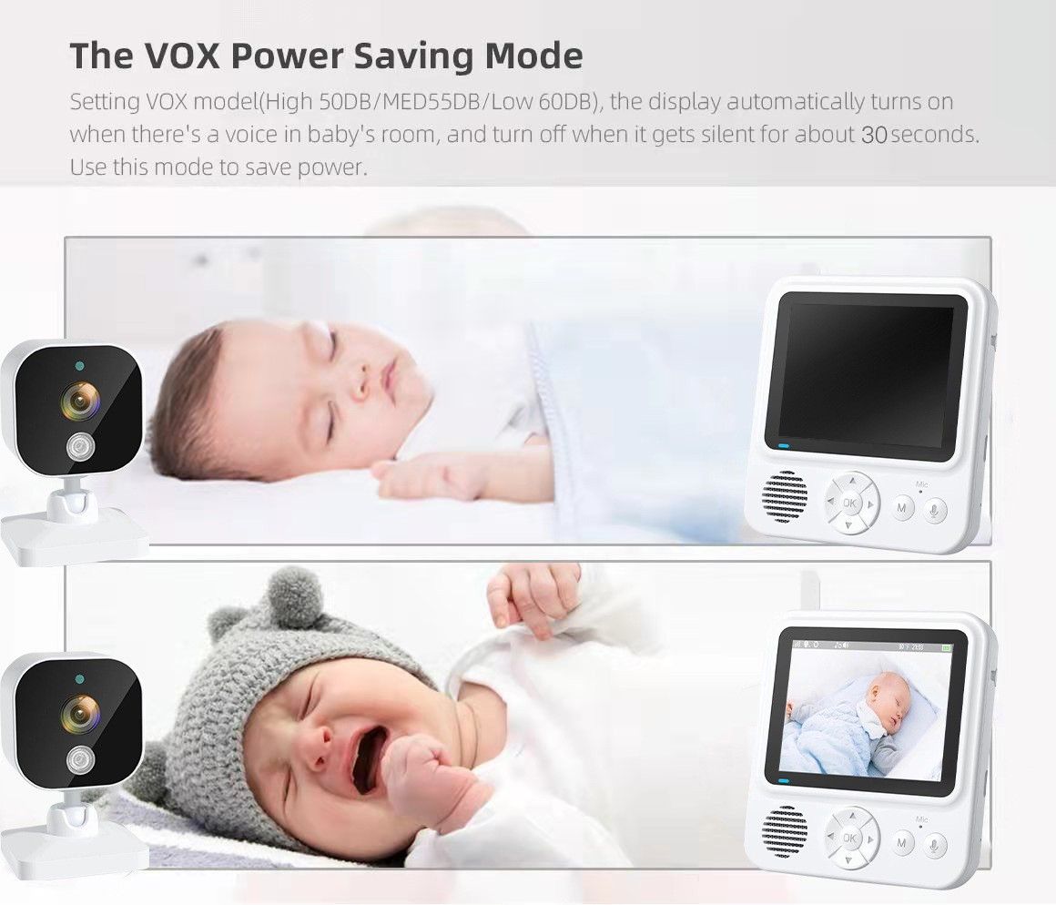 Experience Peace of Mind with AMB900 2.8 Inch Video Baby Monitor 720P HD Night Vision and Two Way Intercom