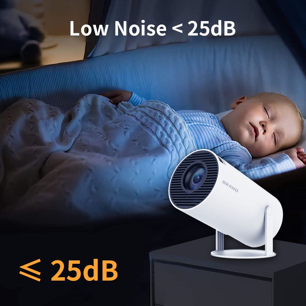 HY300 Android Projector Smart Portable 1280x720P Full HD WiFi 6 Home Theater Versatile Movie Night