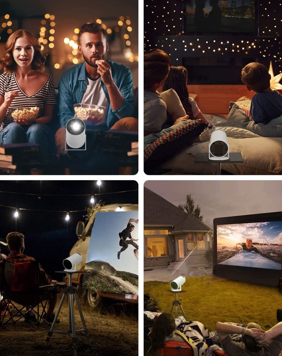 HY300 Android Projector Smart Portable 1280x720P Full HD WiFi 6 Home Theater Versatile Movie Night