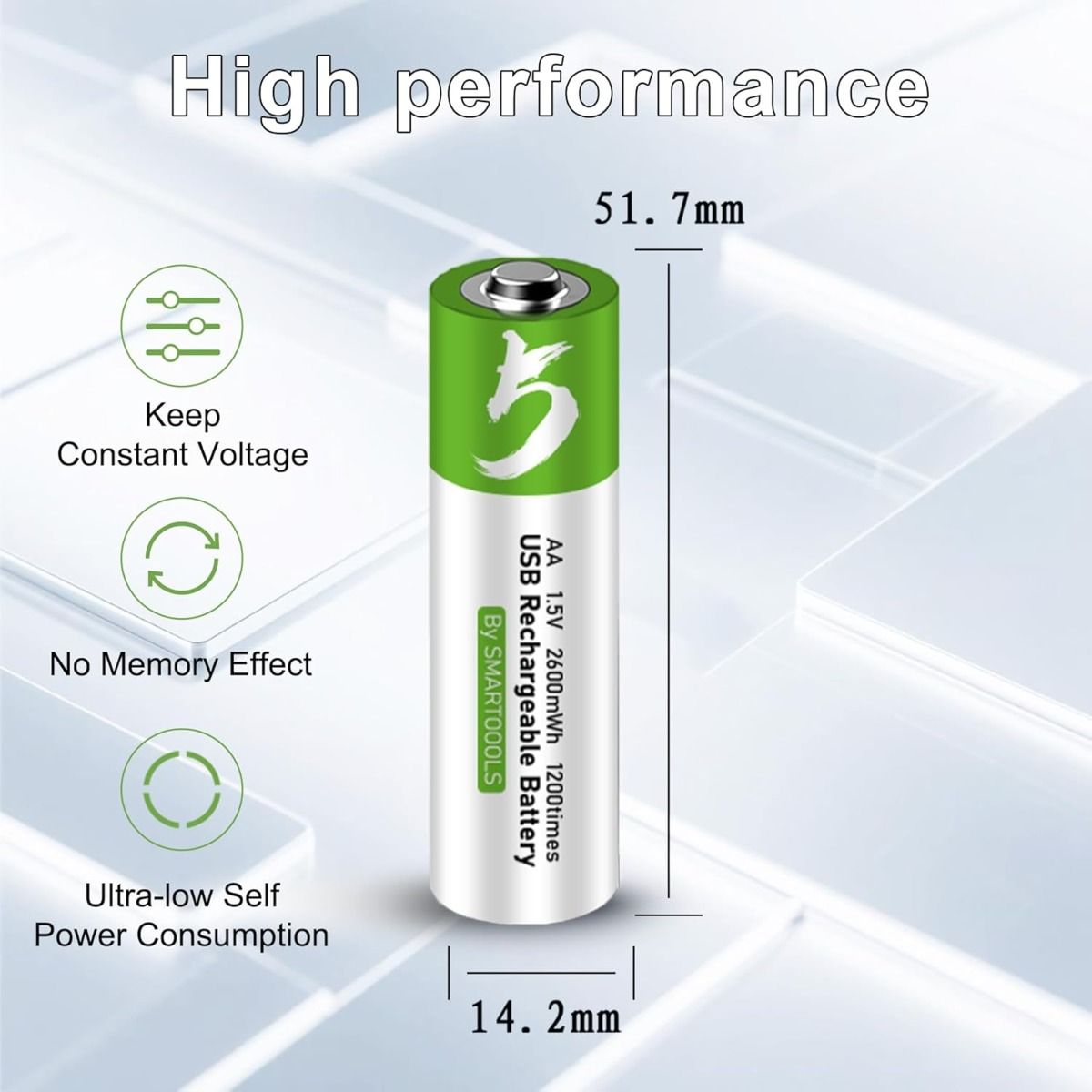 4pcs AA Battery AA Batteries, USB/Type-C AA Rechargeable Battery
