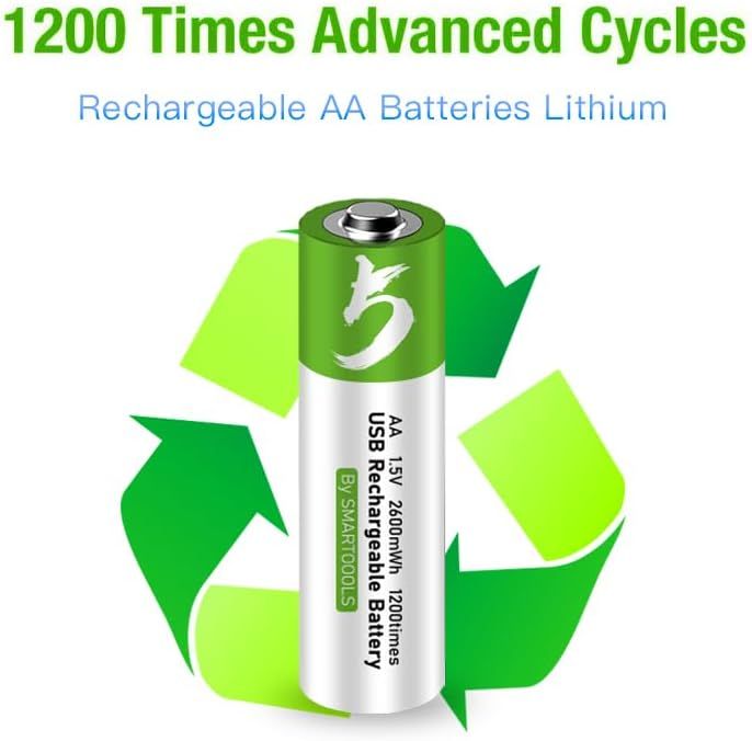 4pcs AA Battery AA Batteries, USB/Type-C AA Rechargeable Battery