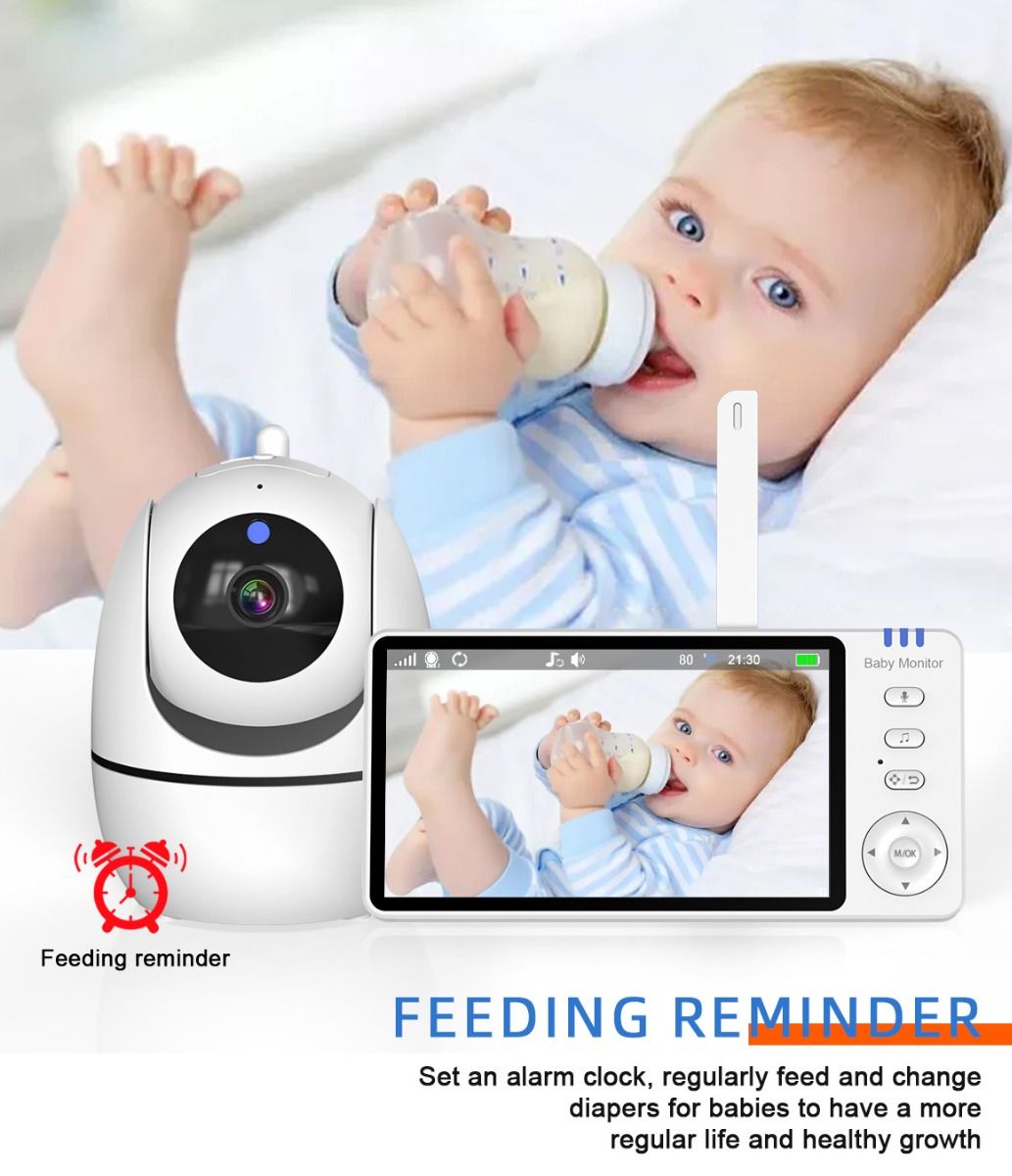 ABM501 Video Baby Monitor 2.4G Wireless 5.0 Inches LCD Night Vision Two Way Audio for Family Safety