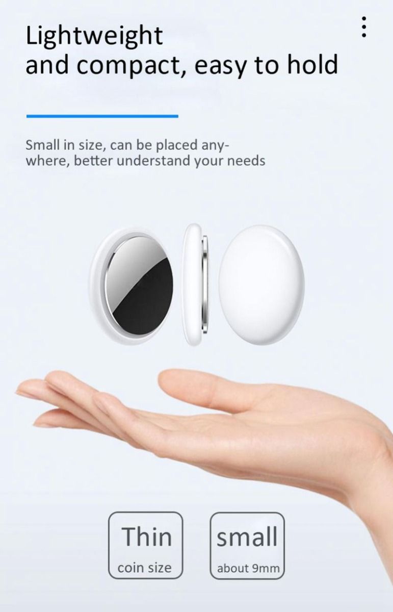 Mini GPS Tracker Bluetooth 4.0 Smart Locator Lightweight Anti-Lost Device for Keys Pets Kids Real-Time Location