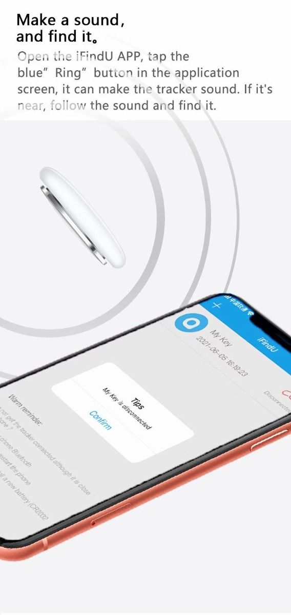 Mini GPS Tracker Bluetooth 4.0 Smart Locator Lightweight Anti-Lost Device for Keys Pets Kids Real-Time Location