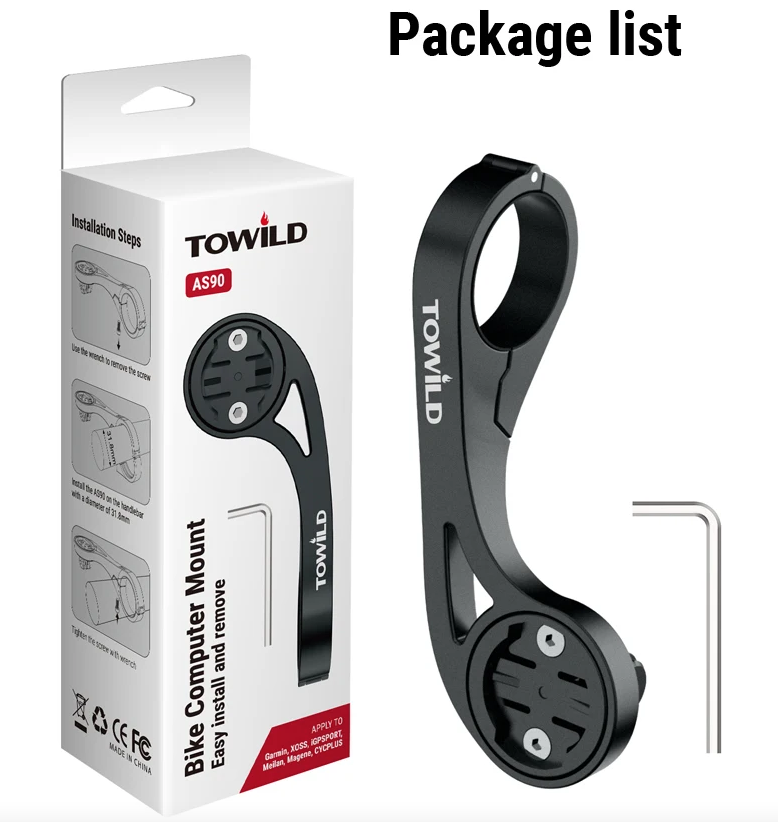 TOWILD AS90 Bicycle Handlebar Extended Bracket Bike Headlight Mount Bar Computer Holder Lantern Lamp Support Rack Fiber Stand