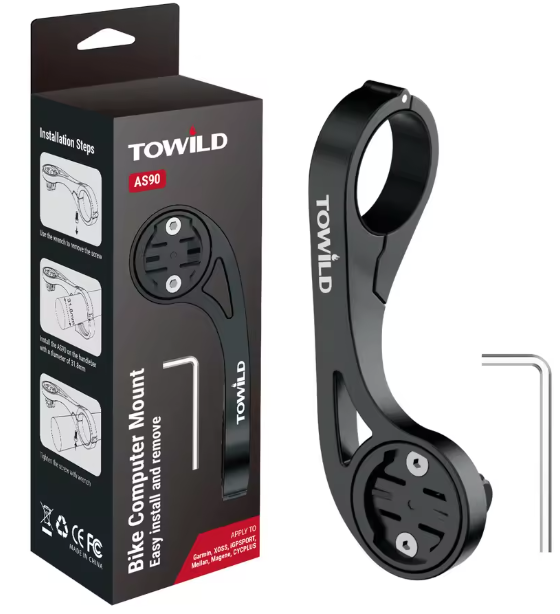 TOWILD AS90 Bicycle Handlebar Extended Bracket Bike Headlight Mount Bar Computer Holder Lantern Lamp Support Rack Fiber Stand