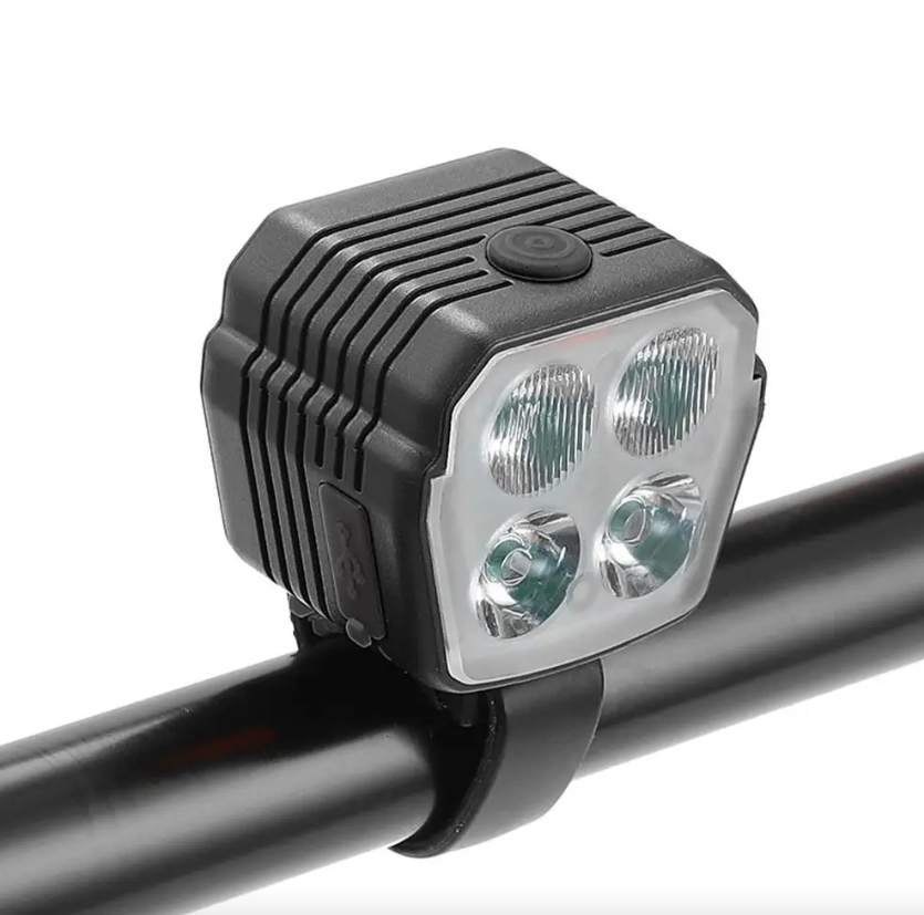 Bicycle Headlight Horn 2-In-1 mtb Bike Near And Far Lights 2/4 Lamp Beaded Wire Control Bell Horn Bike Accessories