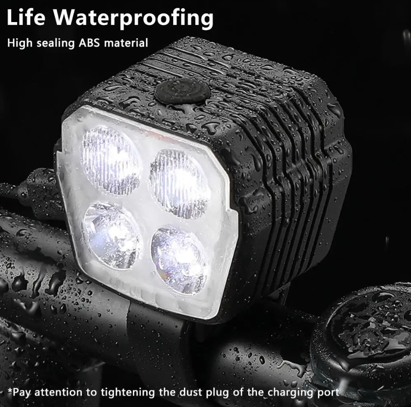 Bicycle Headlight Horn 2-In-1 mtb Bike Near And Far Lights 2/4 Lamp Beaded Wire Control Bell Horn Bike Accessories