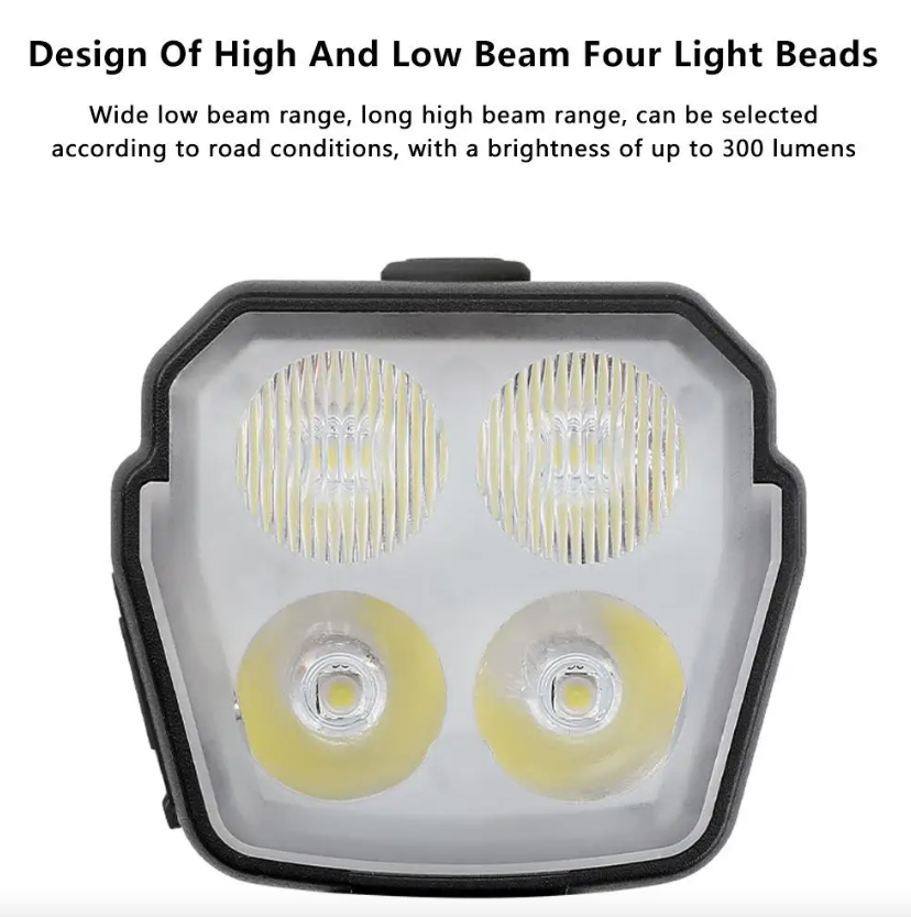Bicycle Headlight Horn 2-In-1 mtb Bike Near And Far Lights 2/4 Lamp Beaded Wire Control Bell Horn Bike Accessories