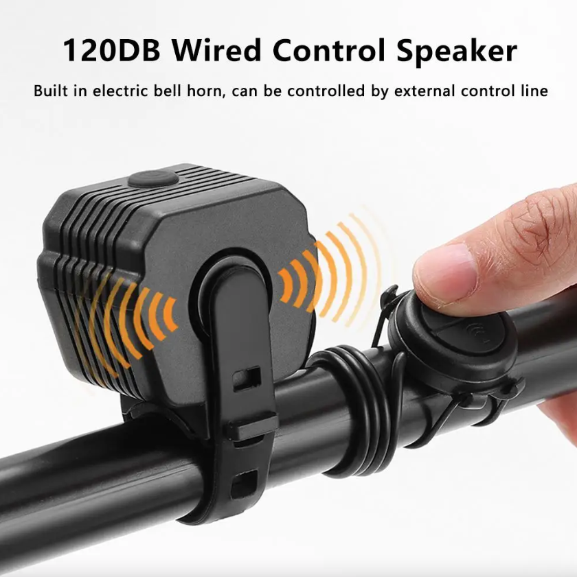 Bicycle Headlight Horn 2-In-1 mtb Bike Near And Far Lights 2/4 Lamp Beaded Wire Control Bell Horn Bike Accessories