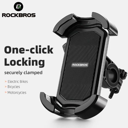 ROCKBROS Bicycle Phone Mount Secure 360° Rotate Shockproof Holder 4.7-6.8 Inch for Bike and E-bike Adventure