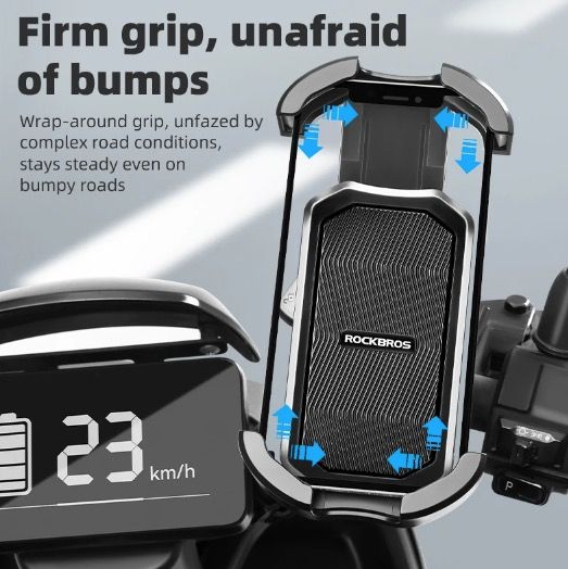 ROCKBROS Bicycle Phone Mount Secure 360° Rotate Shockproof Holder 4.7-6.8 Inch for Bike and E-bike Adventure