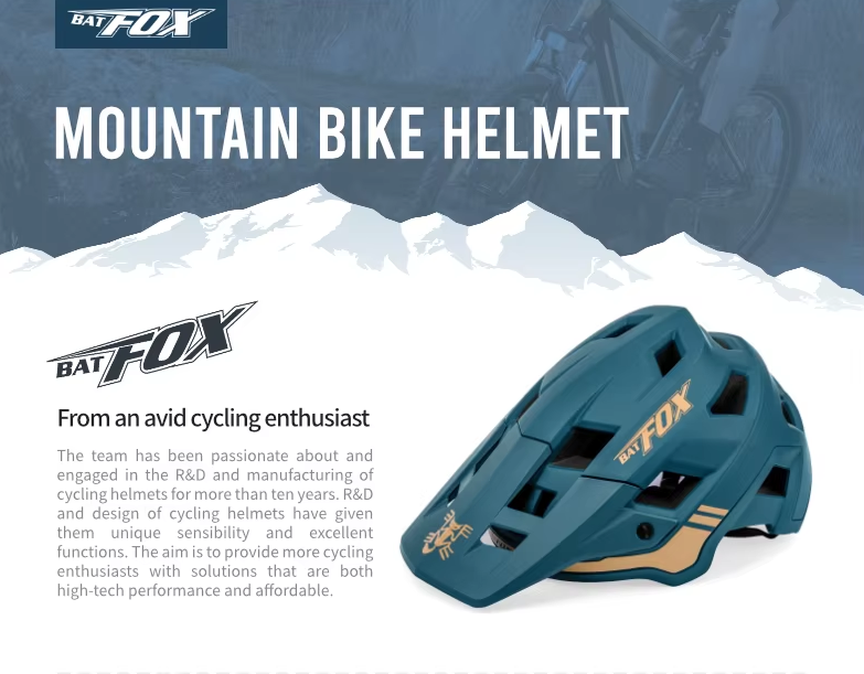 BATFOX Mountain Bike Helmet Lightweight In-Mold Technology Adjustable Sizing for Adults and Youth