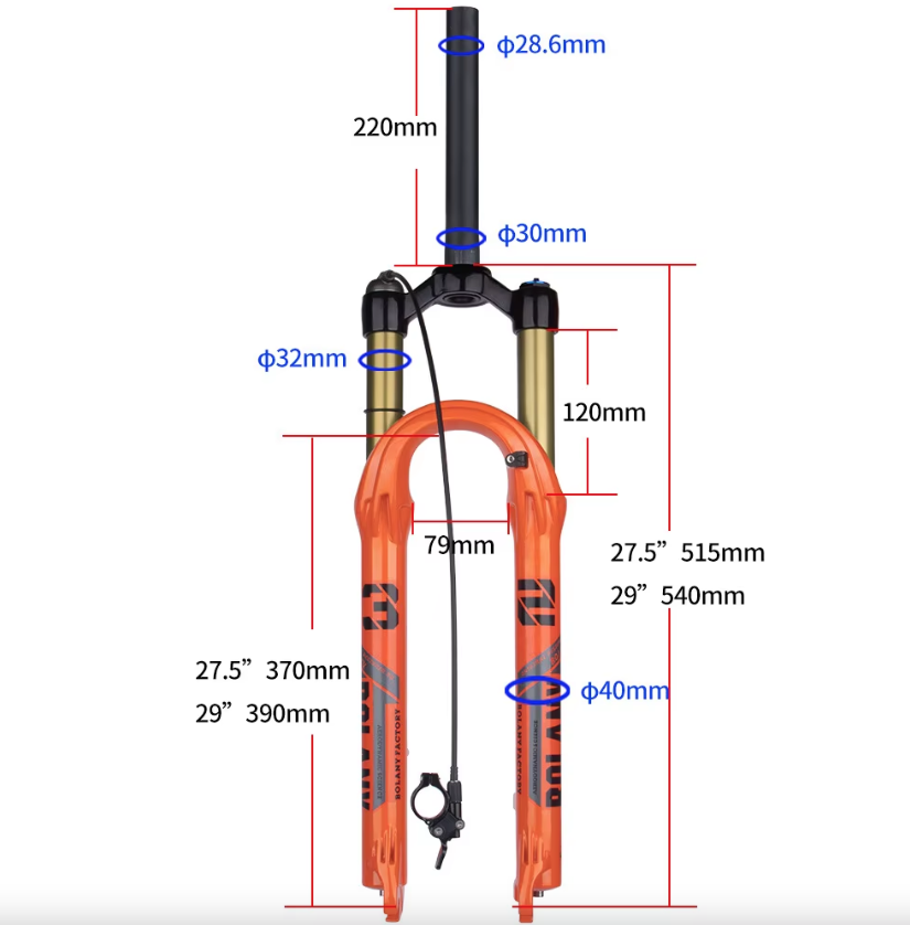 Bolany Mountain Bike Fork 27.5 or 29 Inch High-Performance Air Suspension Shock Absorbing for MTB Enthusiasts