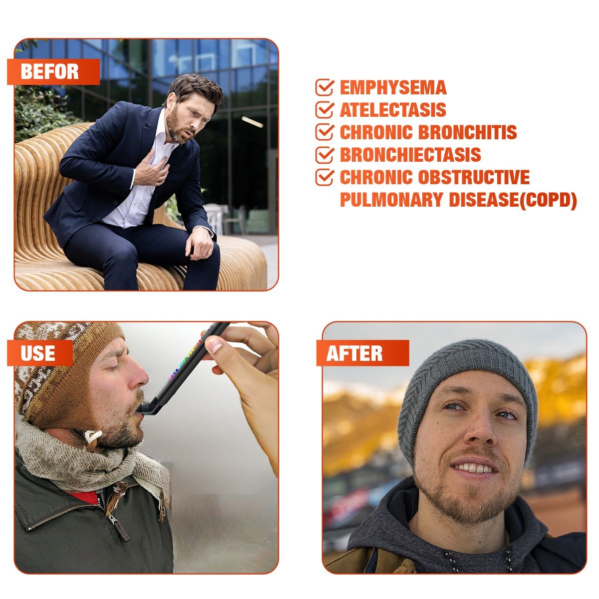 Breathing Exercise Device, Portable Breathing Training Device for Better Breathe, Guided Smart Breathing Exercise Assistant for Athletes andSports Enthusiasts