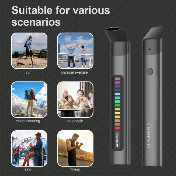 Breathing Exercise Device, Portable Breathing Training Device for Better Breathe, Guided Smart Breathing Exercise Assistant for Athletes andSports Enthusiasts