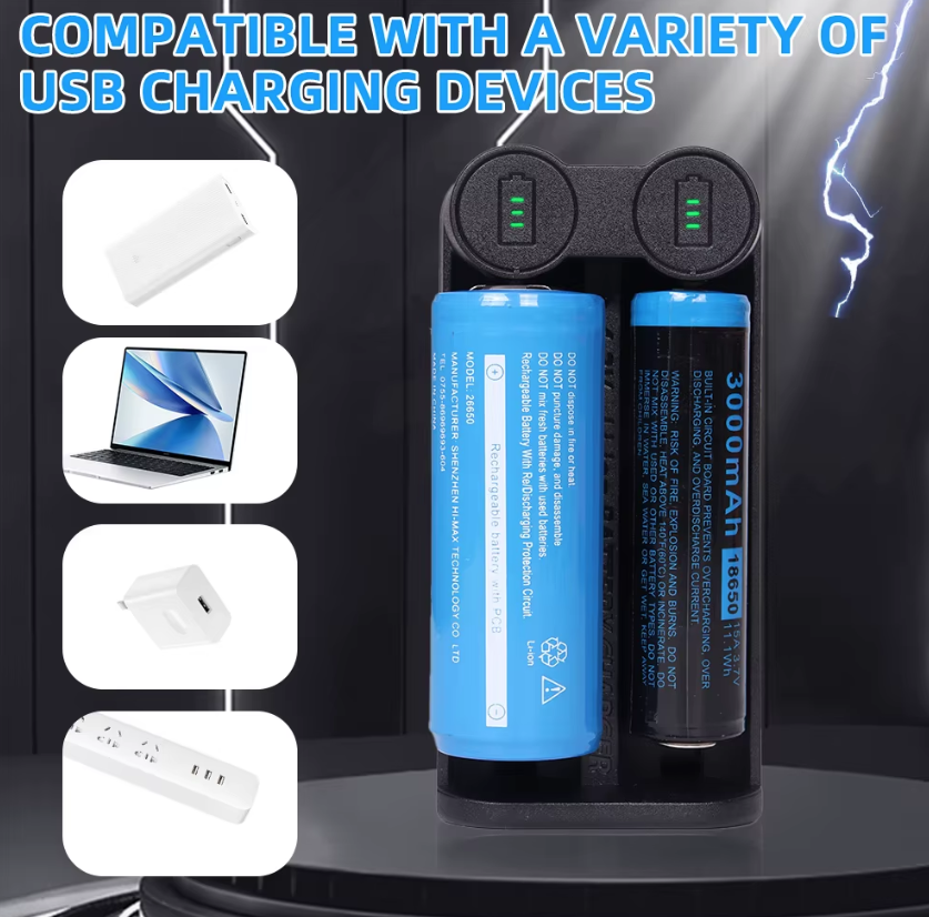 21700 Battery Charger for 18650 CR123A 14500 with Intelligent MCU Tech and Safety Features Efficient Solution