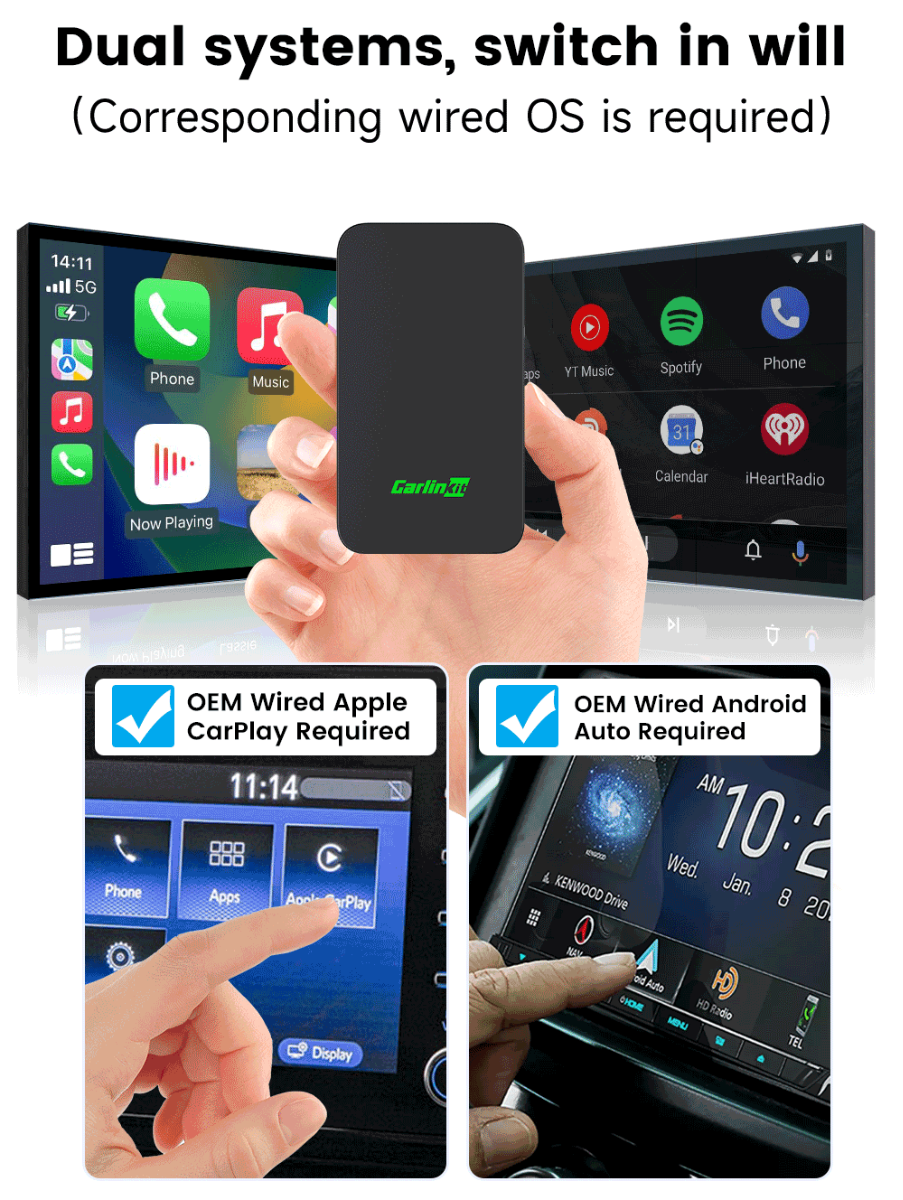 CarlinKit 2air 5.0 Wireless Adapter CarPlay Android Auto Seamless Integration Cross-Platform Compatibility