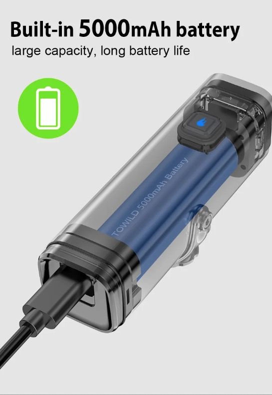 TOWILD CL1600 USB Rechargeable 1600LM Bike Light LED Front Lamp with Adjustable Brightness for Night Riding