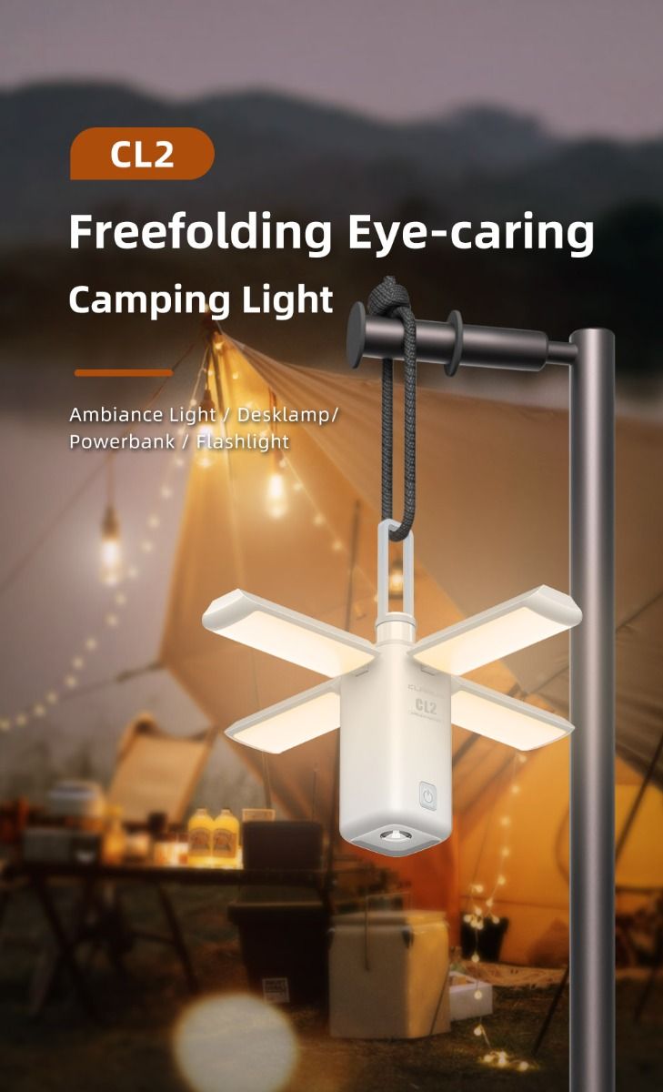 Klarus CL2 750 Lumen Freefolding Camping Light Portable Eye-caring Versatile Lamp with 7 Light Modes