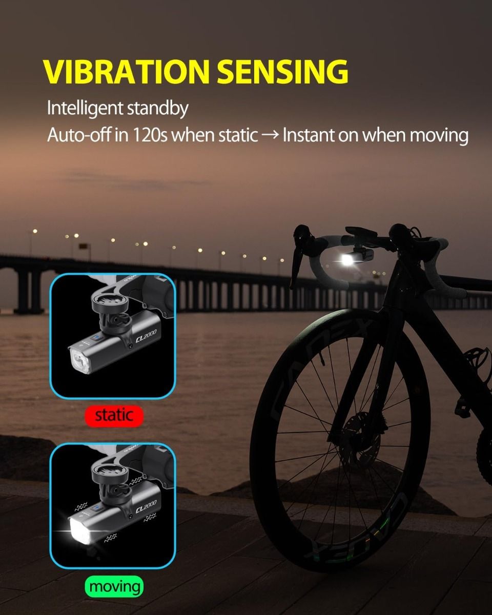 TOWILD CL2000 Bike Lights for Night Riding,2000LM Super Bright Bicycle Headlight,Waterproof Bike Front Light for Mountain Road Cycling Commuting