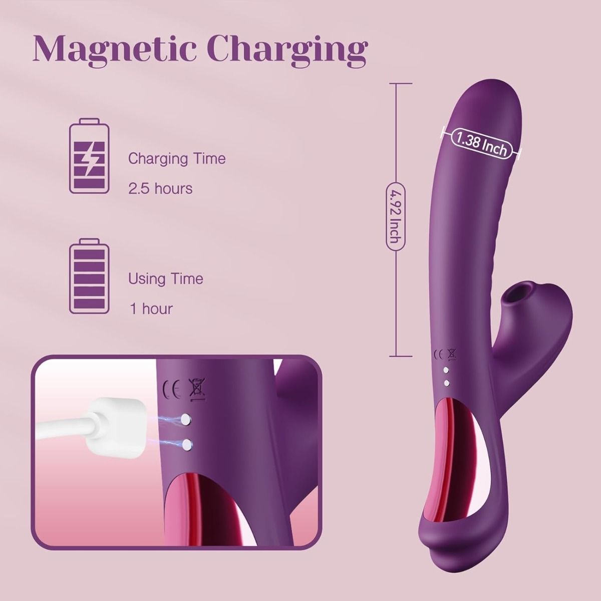 Sucking Vibrator Finger Massager for Clitoral and G-Spot, 3 Suction + 10 Vibration Modes