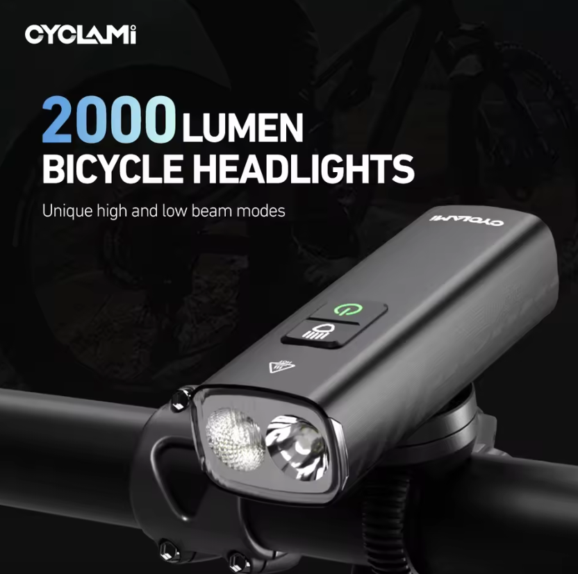 CYCLAMI Bike Headlight BR2000 Bicycle Front Light Type-C MTB Road Highlight Lamp Handlebar Cycling Lights