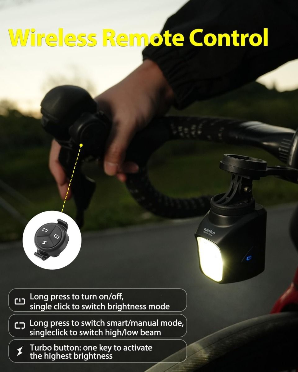 TOWILD DLite 1700 USB Rechargeable Bike Light 1900 Lumens Waterproof Headlight Cycling DL1700 Bicycle Lights 