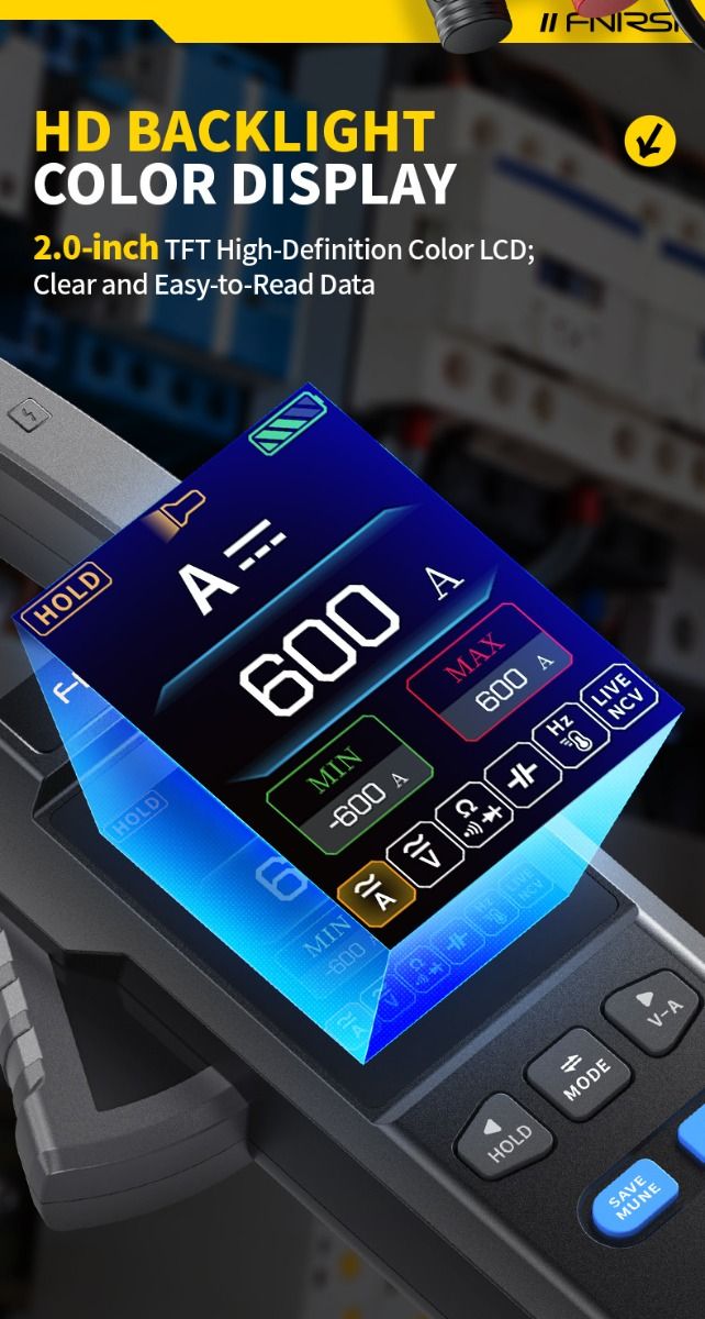 FNIRSI DMC-100 Clamp on Multimeter Fully Automatic Intelligent High Precision Clamp on Meter Ammeter Universal Meter, Measures NCV, AC/DC Voltage Current, Continuity Capacitance Diode Resistance, Temperature