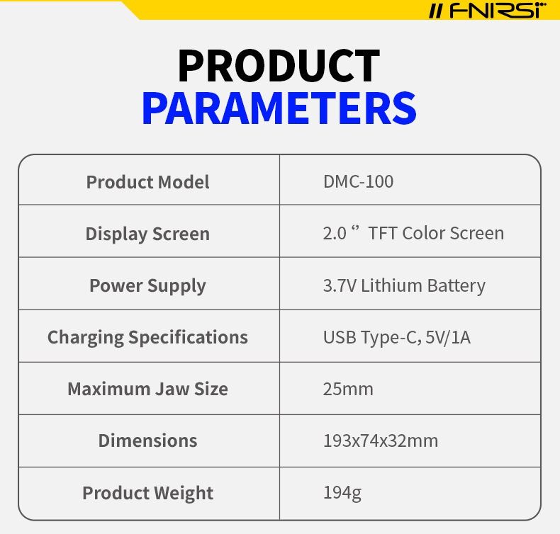 FNIRSI DMC-100 Clamp on Multimeter Fully Automatic Intelligent High Precision Clamp on Meter Ammeter Universal Meter, Measures NCV, AC/DC Voltage Current, Continuity Capacitance Diode Resistance, Temperature