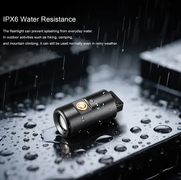 Mini Flashlight LED Rechargeable Camping Hiking Keychain Light with Necklace