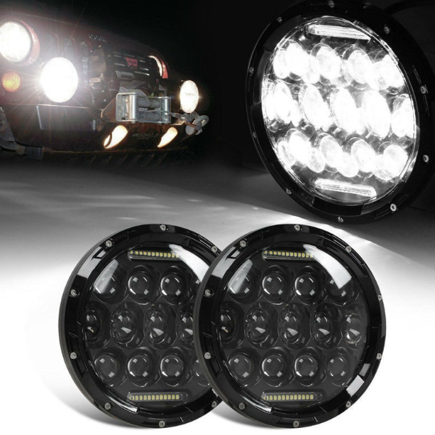 7 Inch Motorcycle LED Headlight  Beam DRL Turn Signal 7" Round Headlamp for Harley Jeep Wrangler Hummer 