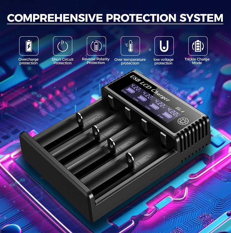 USB LCD Battery Smart Charger Efficient Charger for 18650 AA AAA Batteries with LCD Display Versatile and Portable