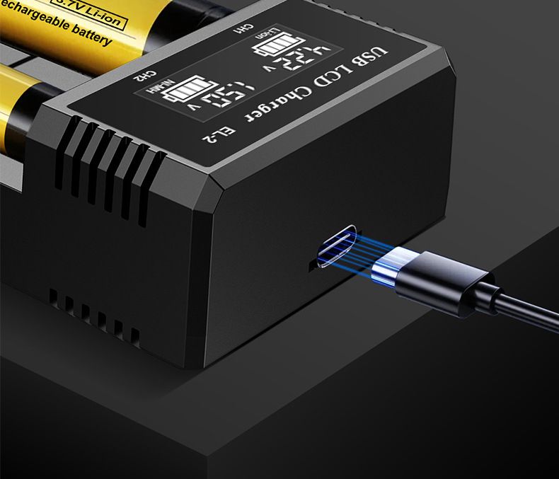 USB LCD Battery Smart Charger Efficient Charger for 18650 AA AAA Batteries with LCD Display Versatile and Portable