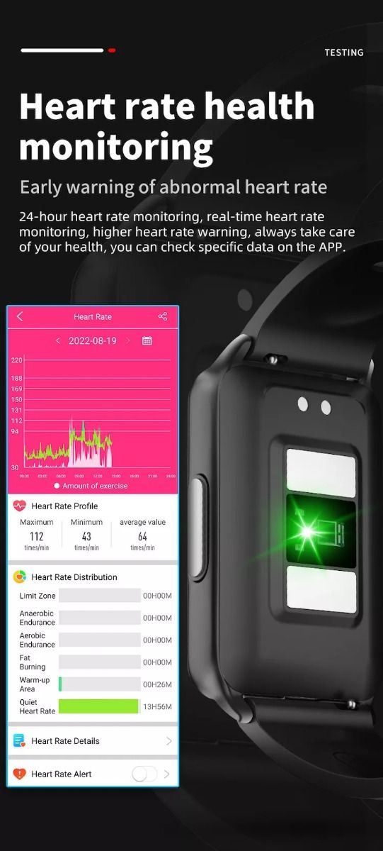 EP02 Blood Glucose Sugar Smart Watch ECG HRV heart rate temperature 1.57" HD waterproof Smart Bracelet Band Fitness Tracker