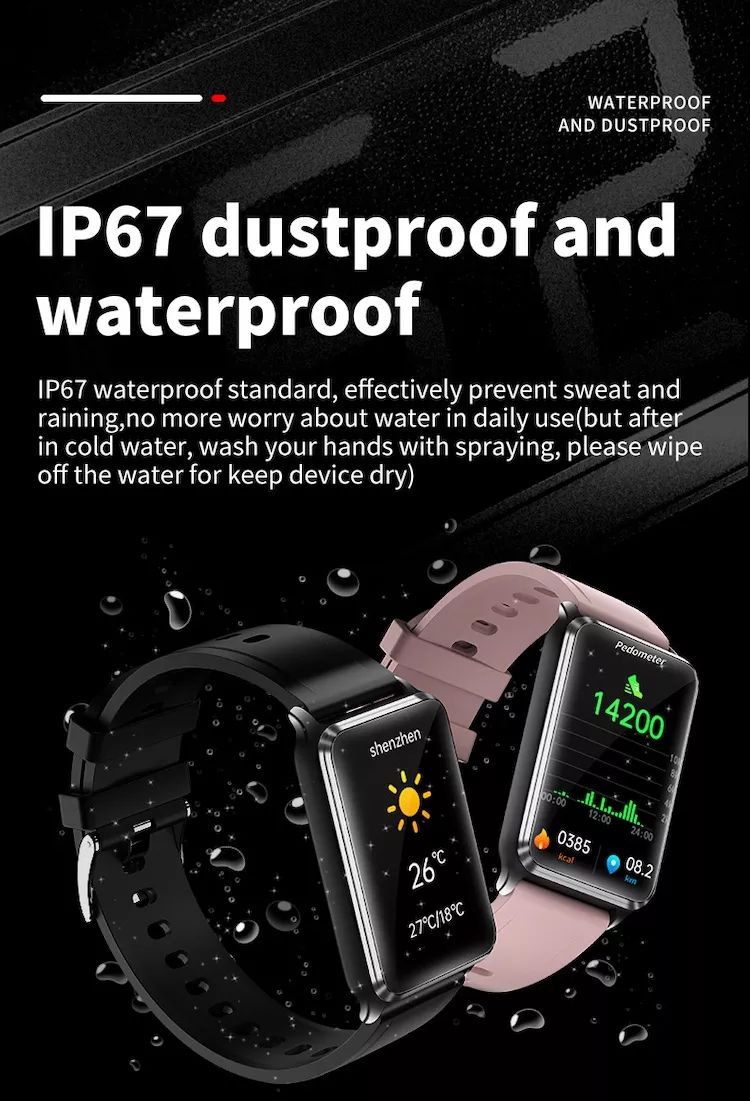 EP02 Blood Glucose Sugar Smart Watch ECG HRV heart rate temperature 1.57" HD waterproof Smart Bracelet Band Fitness Tracker
