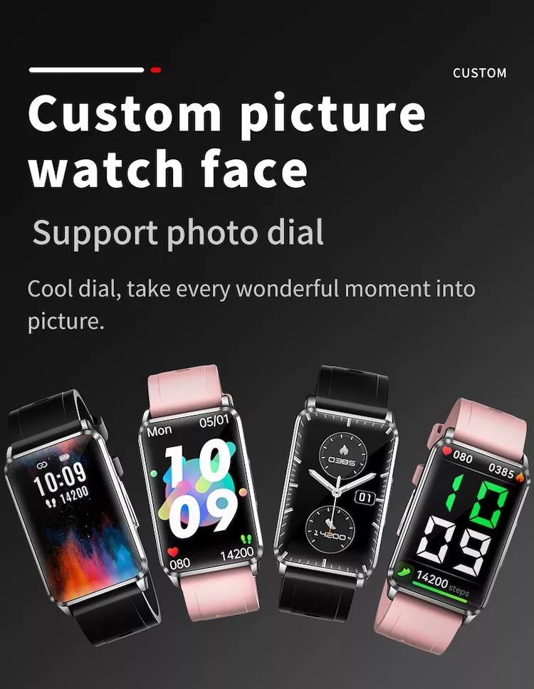 EP02 Blood Glucose Sugar Smart Watch ECG HRV heart rate temperature 1.57" HD waterproof Smart Bracelet Band Fitness Tracker