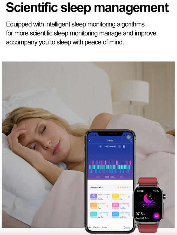 E580 Blood Glucose Smart Watch ECG Heart Rate Blood Pressure IP68 Waterproof Smartwatch