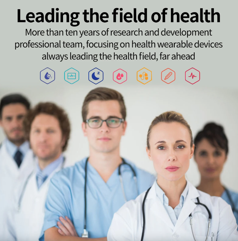 E580 Blood Glucose Smart Watch ECG Heart Rate Blood Pressure IP68 Waterproof Smartwatch