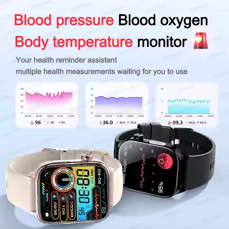 ET585 ECG+PPG AI Health Diagnose Smart Watch Men Women Clock Blood Lipid BP Uric Acid Heart rate 