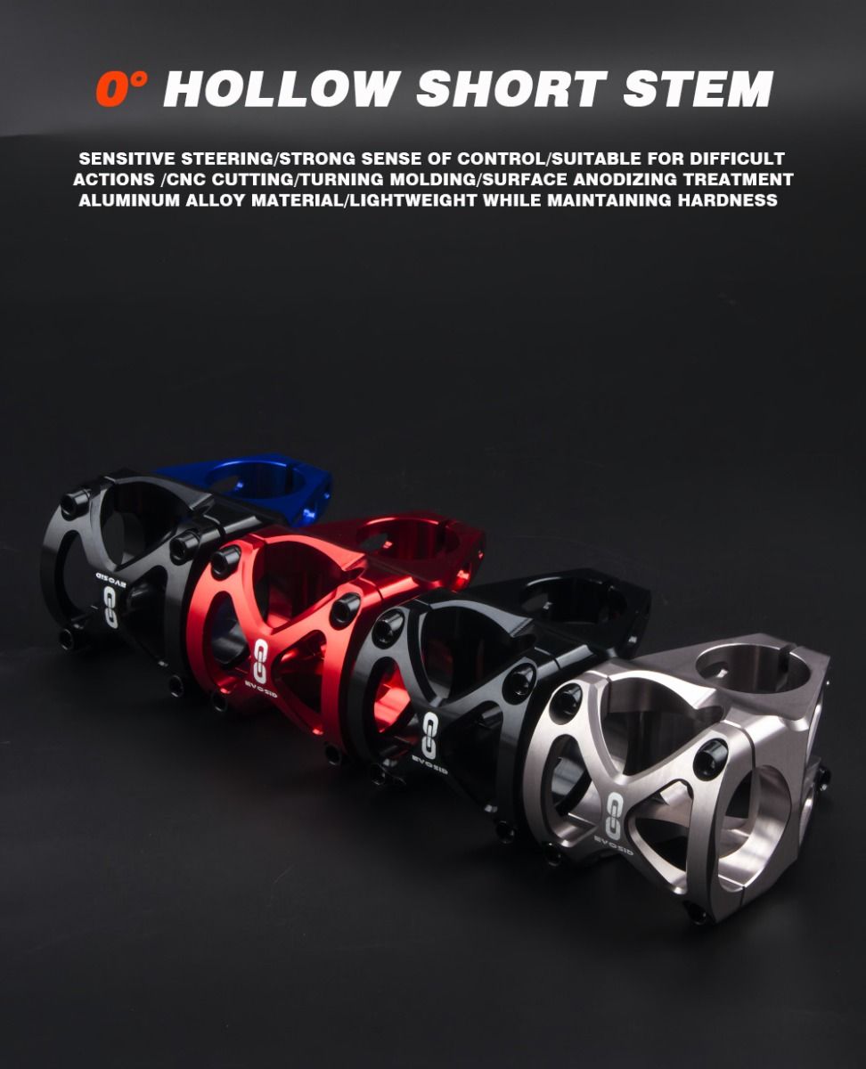 EVOSID Mountain Bicycle Stem 31.6mm Adjustable MTB Cycling Accessory Lightweight Durable Black Red Titanium