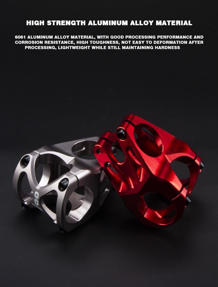 EVOSID Mountain Bicycle Stem 31.6mm Adjustable MTB Cycling Accessory Lightweight Durable Black Red Titanium