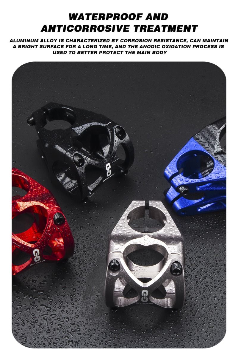 EVOSID Mountain Bicycle Stem 31.6mm Adjustable MTB Cycling Accessory Lightweight Durable Black Red Titanium
